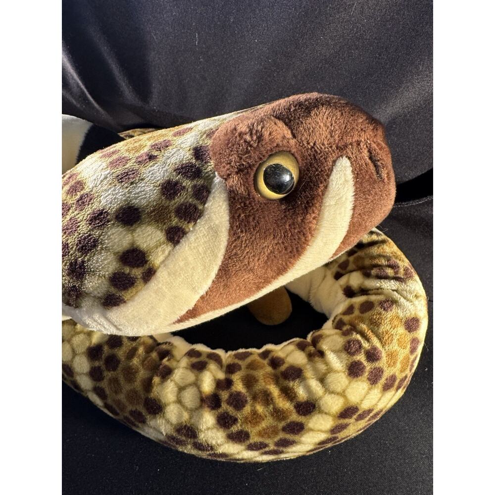 Wild Republic 56in Brown, Black Rattlesnake Plush with Rattle Sound Tail (A)